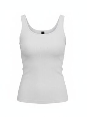 SHEIN White Ribbed Scoop Neck Tank